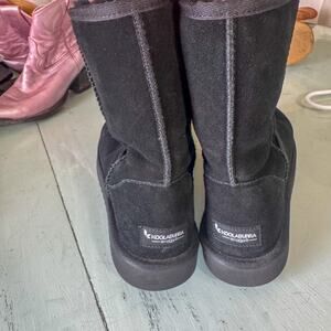 Koolaburra by UGG Black Suede Sherpa Lined Mid Calf Winter Boots Women's Size 9